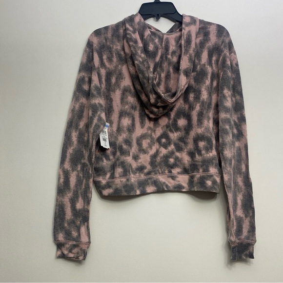 Blank NYC Animal Cheetah Print Cropped Pullover Hoodie Womens XS NEW - Picture 6 of 6